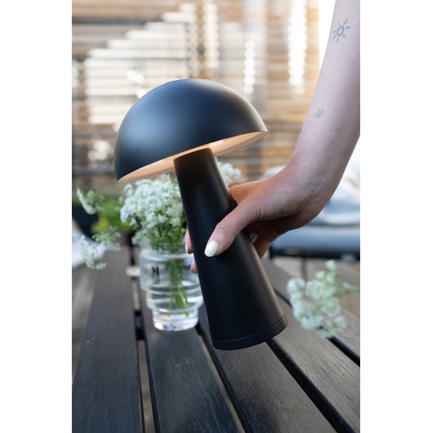 Markslöjd 108655 - LED Ściemnialna lampa akumulatorowa FUNGI LED/1,5W/5V IP44 czarna