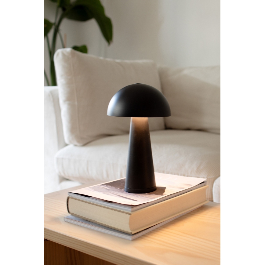 Markslöjd 108655 - ściemnialna ładowalna lampka stołowa LED FUNGI LED/1,5W/5V 2000 mAh IP44 czarna