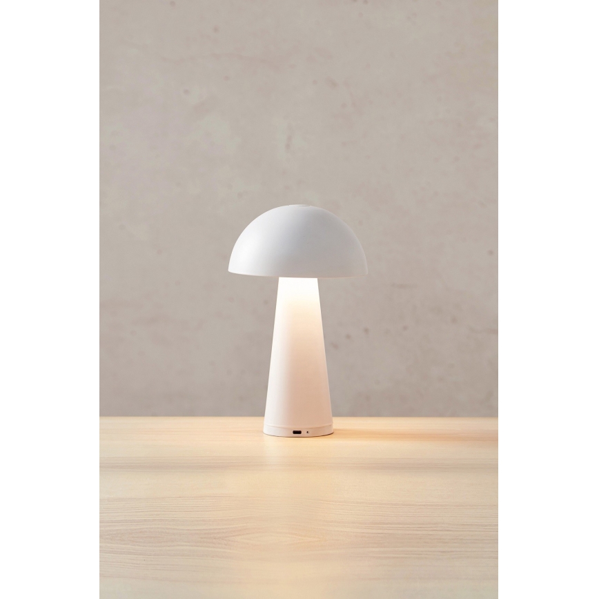 Markslöjd 108656 - LED Ściemnialna lampa akumulatorowa FUNGI LED/1,5W/5V IP44 biała