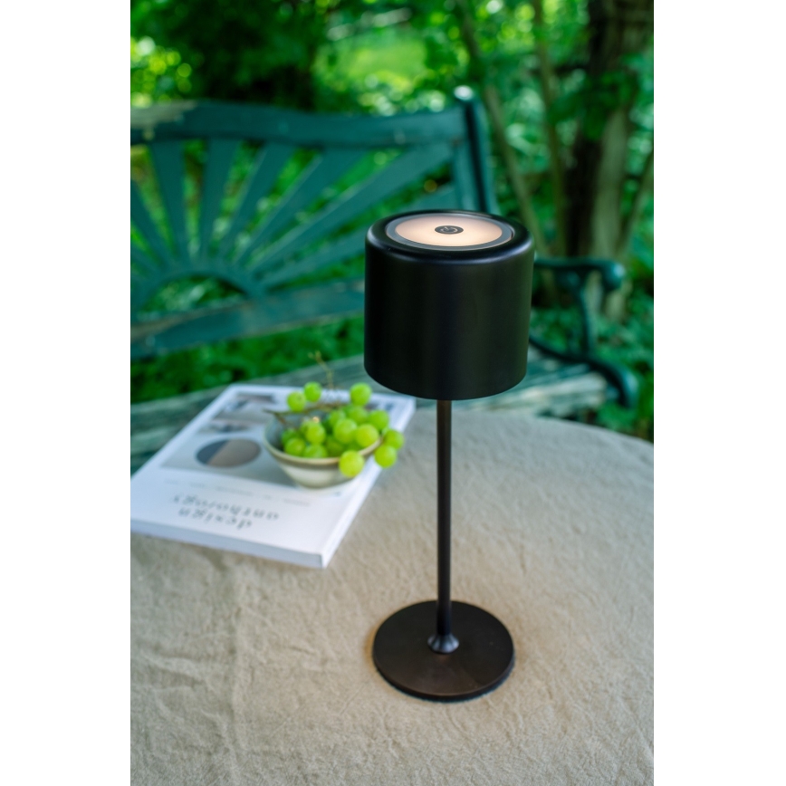 Markslöjd 108657 - LED Ściemnialna akumulatorowa lampa stołowa FILO LED/2W/5V IP44 30 cm czarna