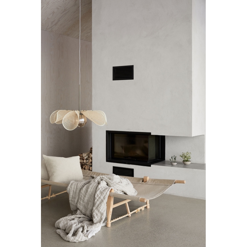 Markslöjd 108659 - Żyrandol na lince STYRKA 1xE27/40W/230V śr. 63 cm beżowy