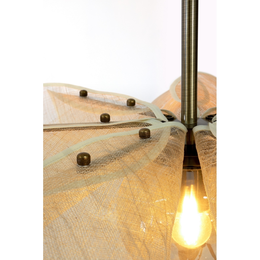 Markslöjd 108659 - Żyrandol na lince STYRKA 1xE27/40W/230V śr. 63 cm beżowy