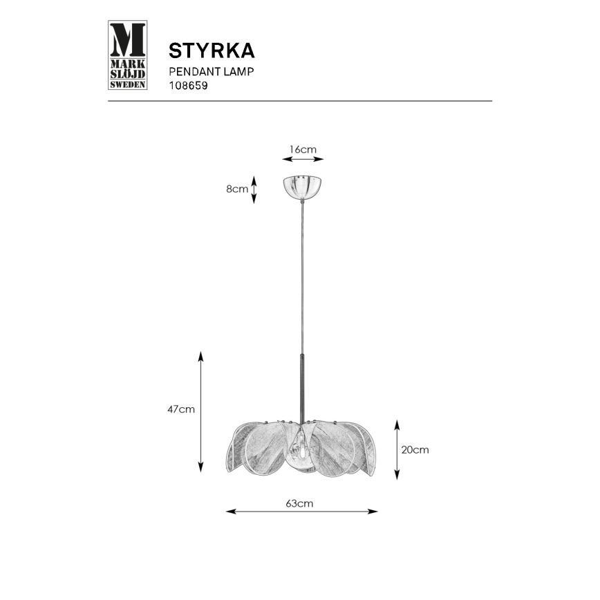 Markslöjd 108659 - Żyrandol na lince STYRKA 1xE27/40W/230V śr. 63 cm beżowy