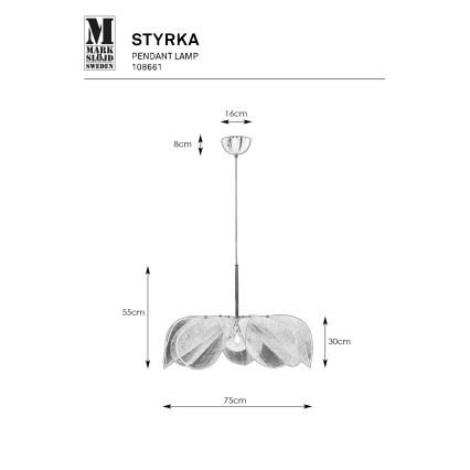 Markslöjd 108661 - Żyrandol na lince STYRKA 1xE27/40W/230V śr. 75 cm beżowy