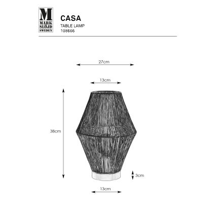 Markslöjd 108666 - Lampa stołowa CASA 1xE27/40W/230V czarna