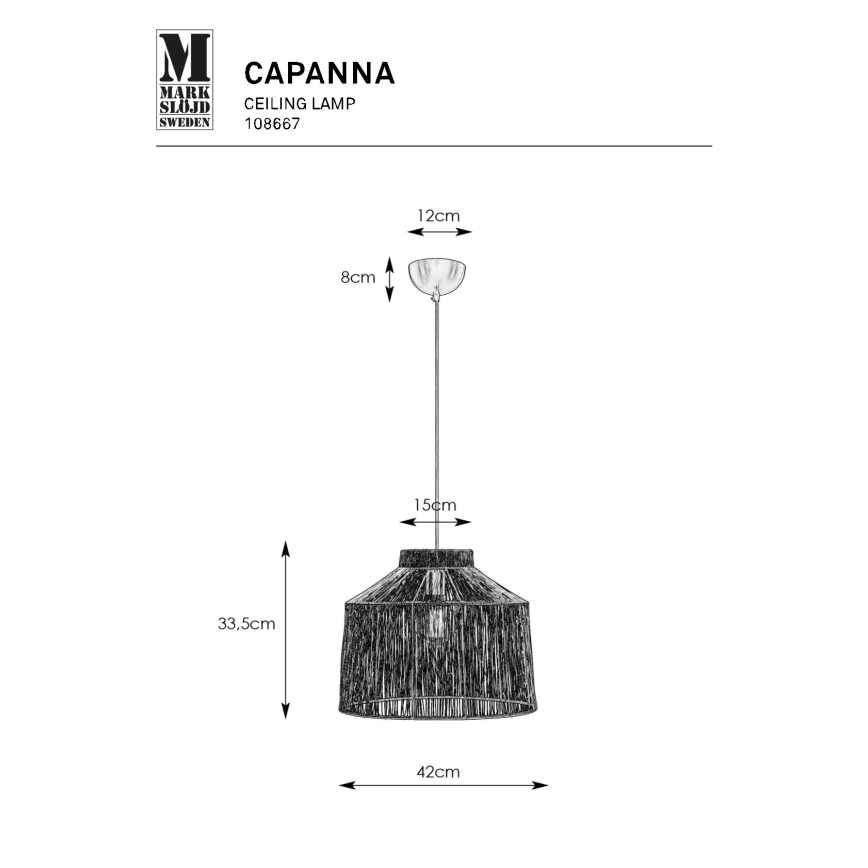 Markslöjd 108667 - Żyrandol na lince CAPANNA 1xE27/40W/230V mosiądz