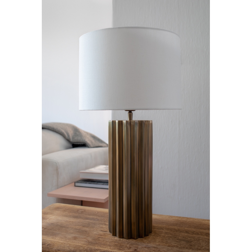 Markslöjd 108669 - Lampa stołowa HASHIRA 1xE27/40W/230V białe/mosiądz