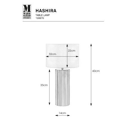 Markslöjd 108670 - Lampa stołowa HASHIRA 1xE27/40W/230V biała/czarna