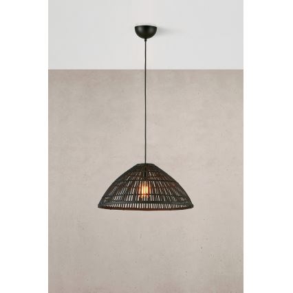Markslöjd 108674 - Żyrandol na lince CAPELLO 1xE27/40W/230V czarny/bambus