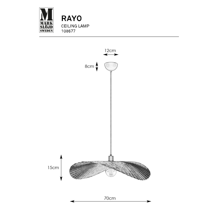 Markslöjd 108677 - Żyrandol na lince RAYO 1xE27/40W/230V beżowy/bambus