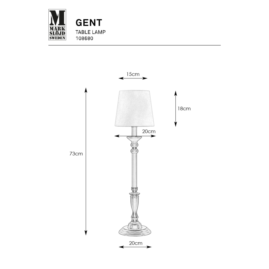 Markslöjd 108680 - Lampa stołowa GENT 1xE27/40W/230V matowy chrom/czarny/biały