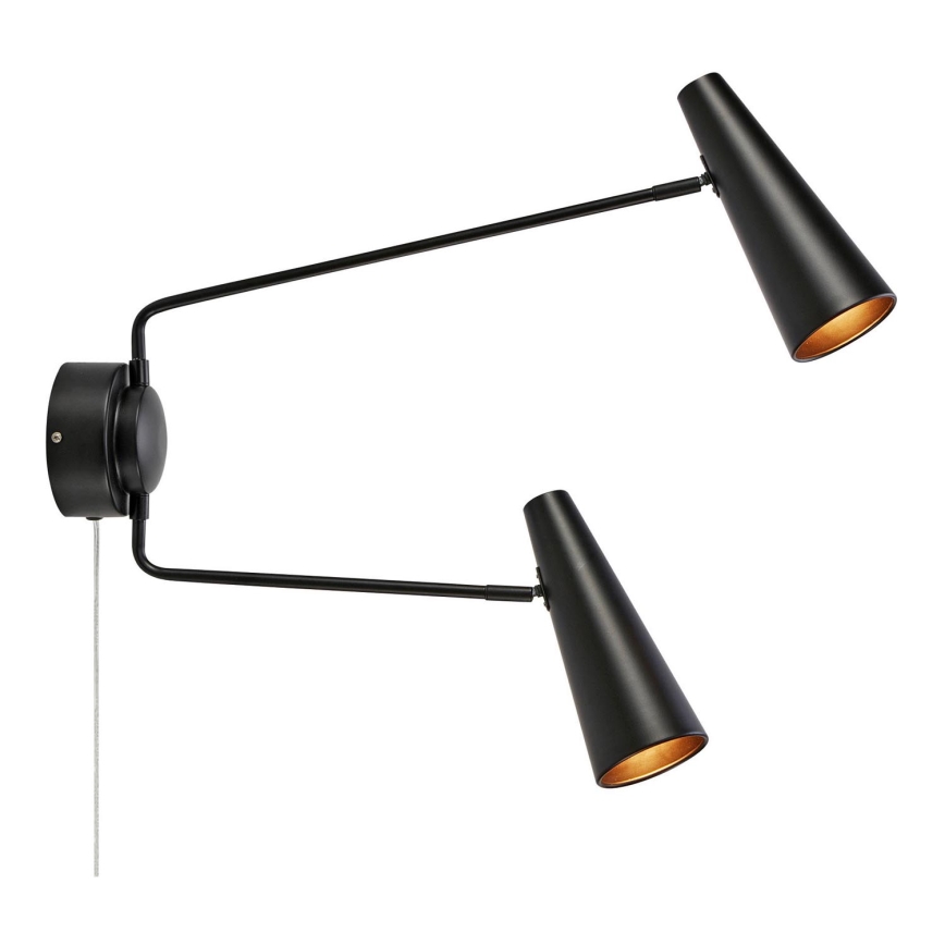 Markslöjd 108690 - Kinkiet PEAK 2xE14/40W/230V czarny