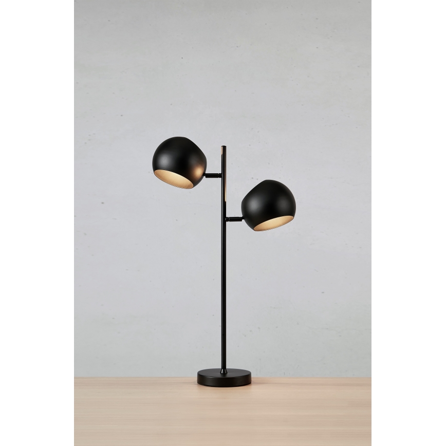 Markslöjd 108691 - Lampa stołowa EDGAR 2xE14/40W/230V czarna