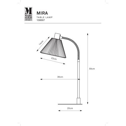 Markslöjd 108697 - Lampa stołowa MIRA 1xE14/40W/230V czarna/biała