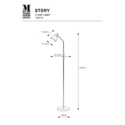Markslöjd 108713 - Lampa podłogowa STORY 1xE14/40W/230V czarna