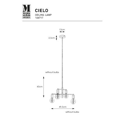 Markslöjd 108717 - Żyrandol na lince CIELO 6xE27/40W/230V czarny