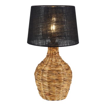 Markslöjd 108770 - Lampa stołowa PAGLIA 1xE27/40W/230V czarna/rattan
