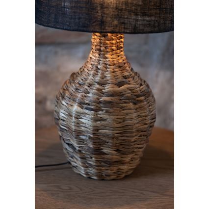 Markslöjd 108770 - Lampa stołowa PAGLIA 1xE27/40W/230V czarna/rattan
