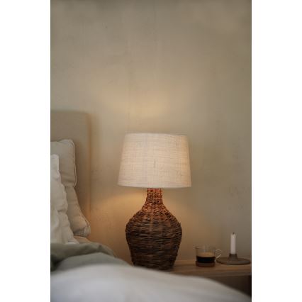 Markslöjd 108771 - Lampa stołowa PAGLIA 1xE27/40W/230V biała/rattan