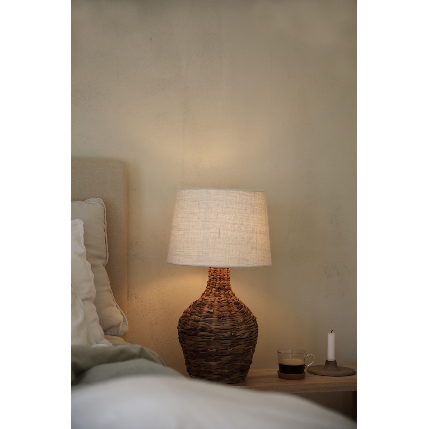 Markslöjd 108771 - Lampa stołowa PAGLIA 1xE27/40W/230V biała/rattan