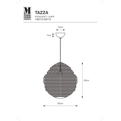 Markslöjd 108773 - Żyrandol na lince TAZZA 1xE27/40W/230V złoty