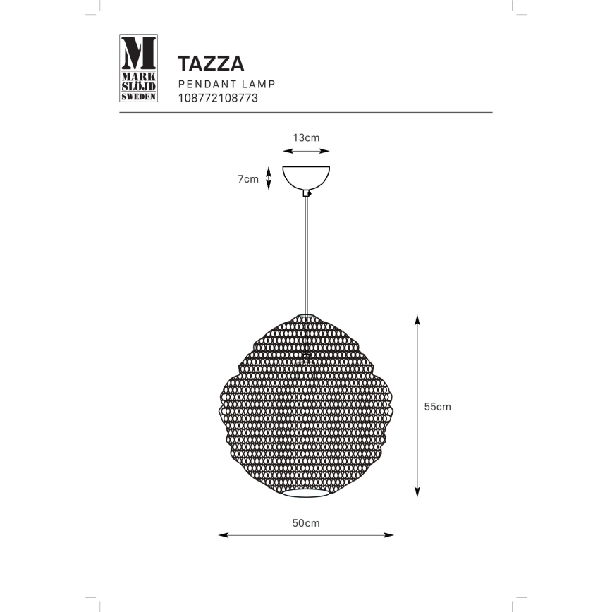 Markslöjd 108773 - Żyrandol na lince TAZZA 1xE27/40W/230V złoty