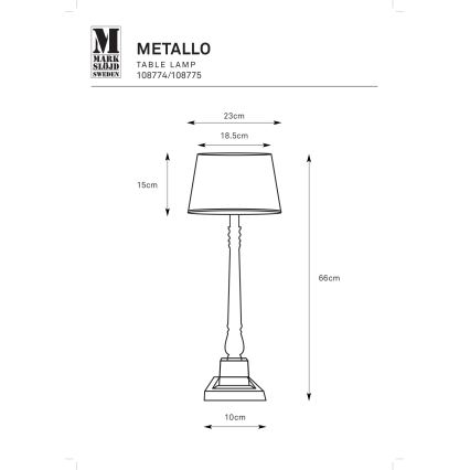 Markslöjd 108775 - Lampa stołowa METALLO 1xE27/40W/230V matowy chrom