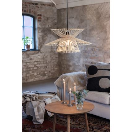 Markslöjd 108785 - Żyrandol na lince DUPLICI 1xE27/40W/230V beżowy/bambus