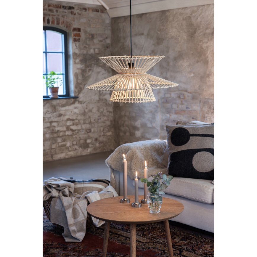 Markslöjd 108785 - Żyrandol na lince DUPLICI 1xE27/40W/230V beżowy/bambus
