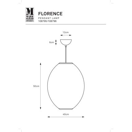 Markslöjd 108795 - Żyrandol na lince FLORENCE 1xE27/40W/230V czarny