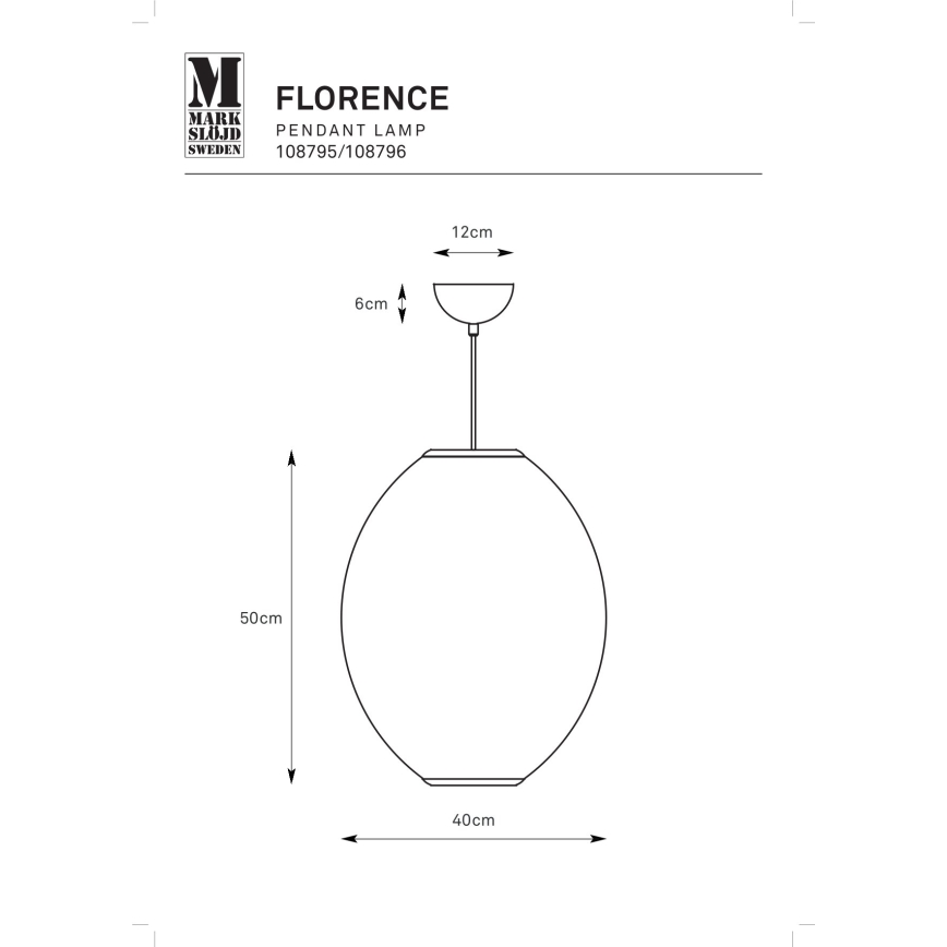 Markslöjd 108795 - Żyrandol na lince FLORENCE 1xE27/40W/230V czarny