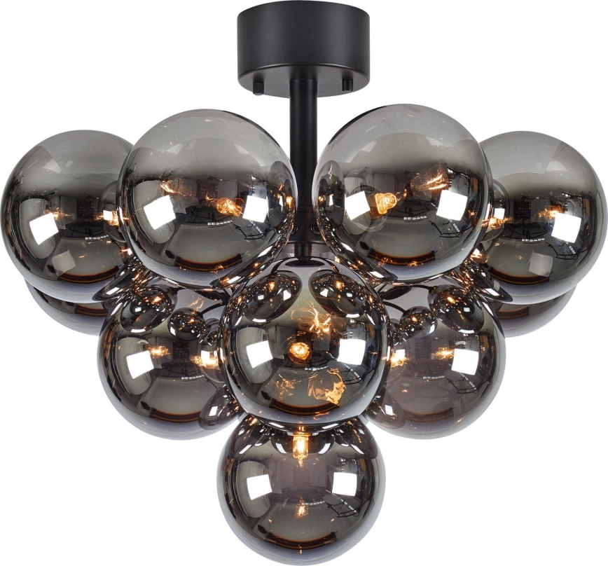 Markslöjd 108845 - Przysufitowy żyrandol MERLOT 13xG9/18W/230V śr. 56 cm czarny/dymiony