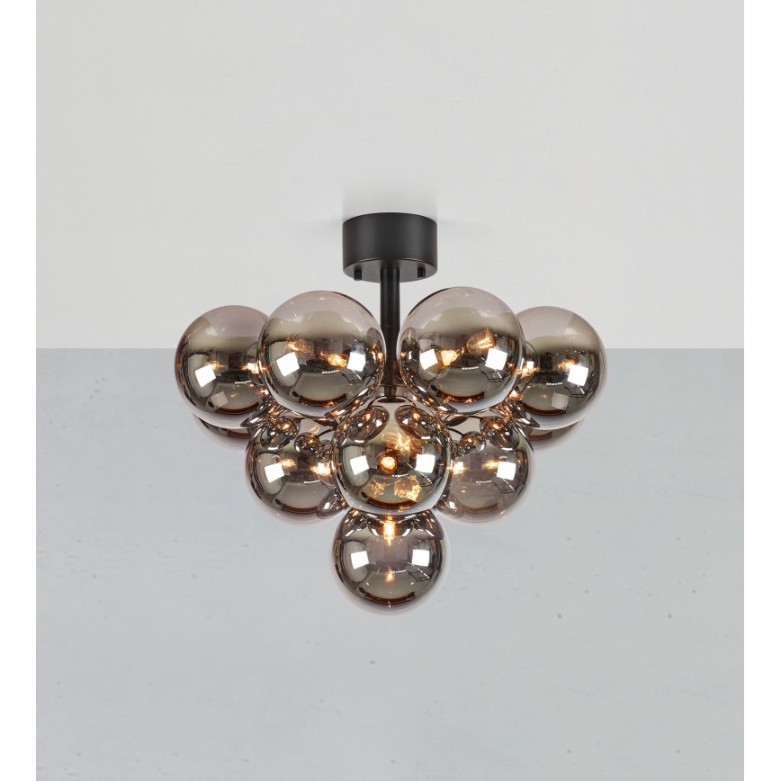 Markslöjd 108845 - Przysufitowy żyrandol MERLOT 13xG9/18W/230V śr. 56 cm czarny/dymiony