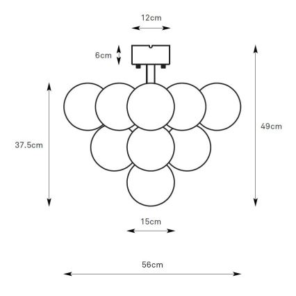 Markslöjd 108845 - Przysufitowy żyrandol MERLOT 13xG9/18W/230V śr. 56 cm czarny/dymiony