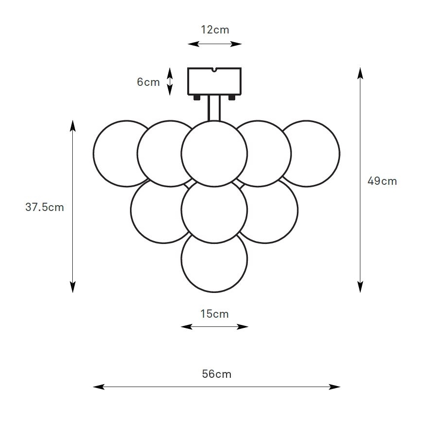 Markslöjd 108845 - Przysufitowy żyrandol MERLOT 13xG9/18W/230V śr. 56 cm czarny/dymiony