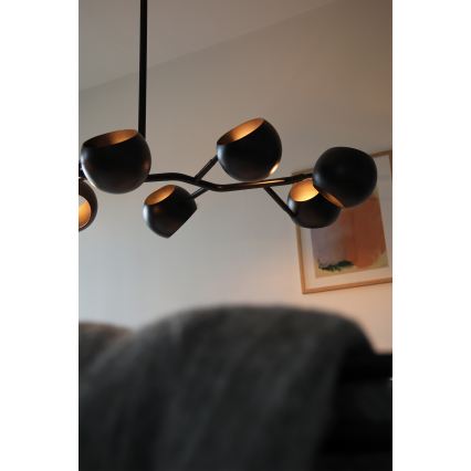 Markslöjd 108852 - Żyrandol na drążku EDGAR 8xE14/40W/230V czarny