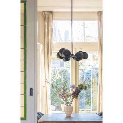 Markslöjd 108852 - Żyrandol na drążku EDGAR 8xE14/40W/230V czarny