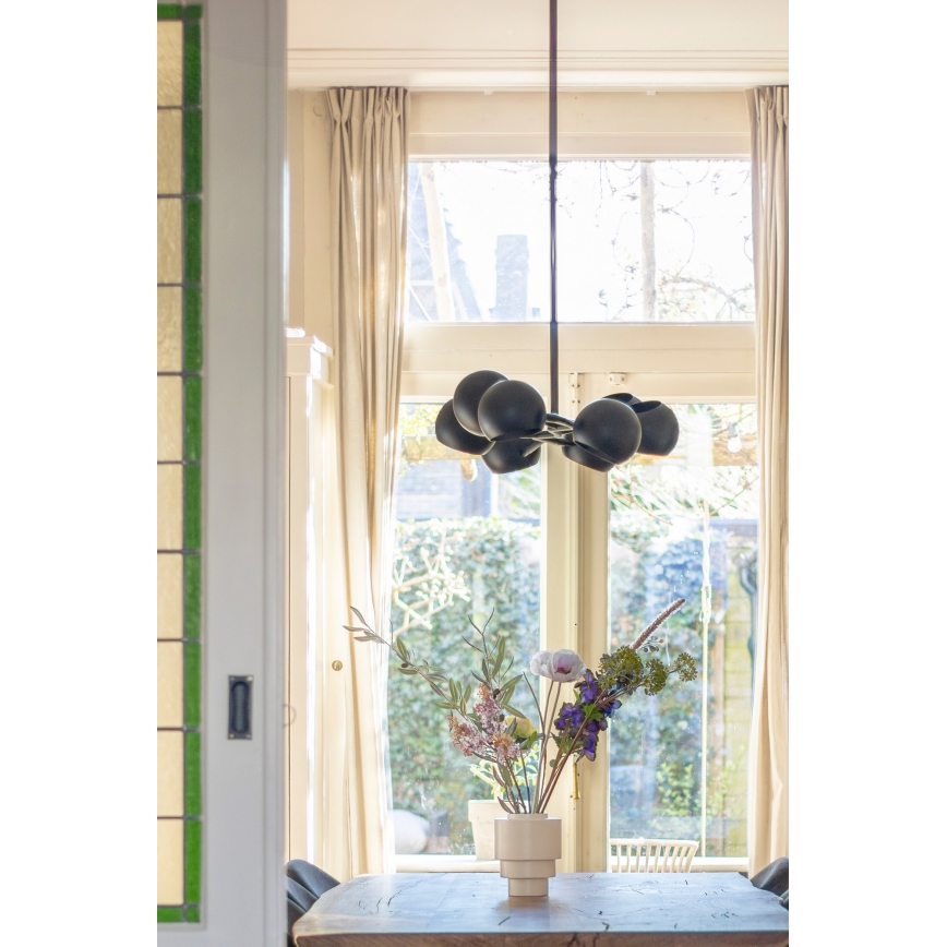 Markslöjd 108852 - Żyrandol na drążku EDGAR 8xE14/40W/230V czarny
