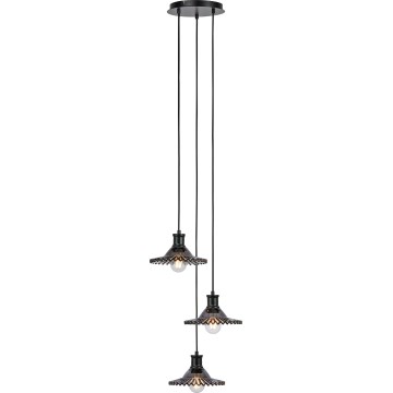 Markslöjd 108853 - Żyrandol na lince NOVIA 3xE27/40W/230V czarny/dymny