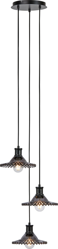 Markslöjd 108853 - Żyrandol na lince NOVIA 3xE27/40W/230V czarny/dymny