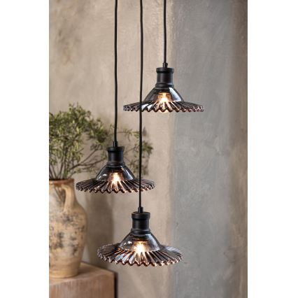 Markslöjd 108853 - Żyrandol na lince NOVIA 3xE27/40W/230V czarny/dymny