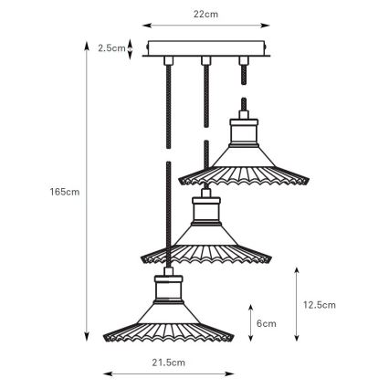 Markslöjd 108853 - Żyrandol na lince NOVIA 3xE27/40W/230V czarny/dymny
