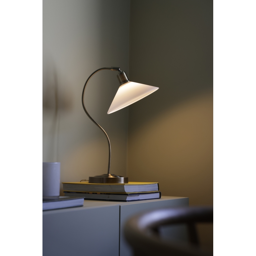 Markslöjd 108863 - Lampa stołowa VELA 1xE27/40W/230V mosiądz/biały
