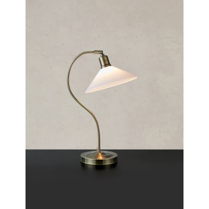 Markslöjd 108863 - Lampa stołowa VELA 1xE27/40W/230V mosiądz/biały