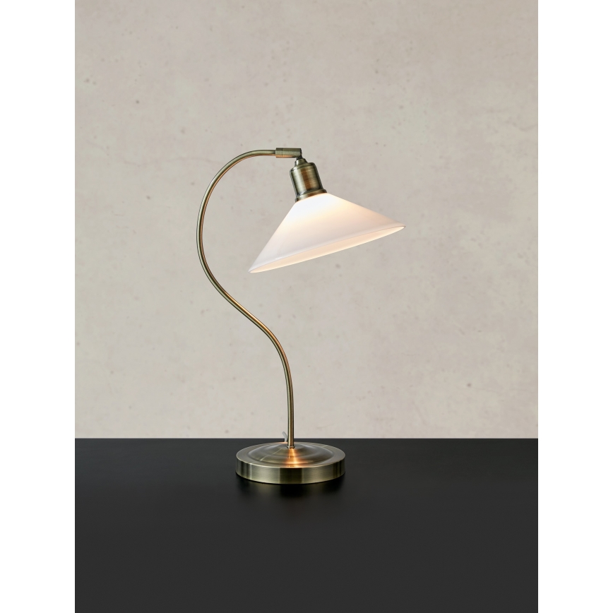 Markslöjd 108863 - Lampa stołowa VELA 1xE27/40W/230V mosiądz/biały