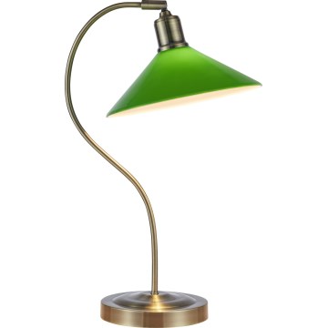 Markslöjd 108864 - Lampa stołowa VELA 1xE27/40W/230V mosiądz/zielony