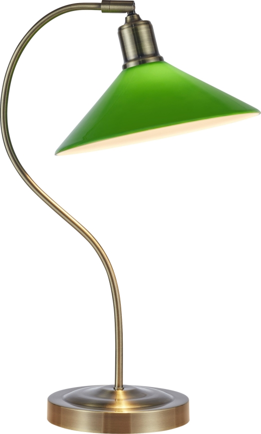 Markslöjd 108864 - Lampa stołowa VELA 1xE27/40W/230V mosiądz/zielony