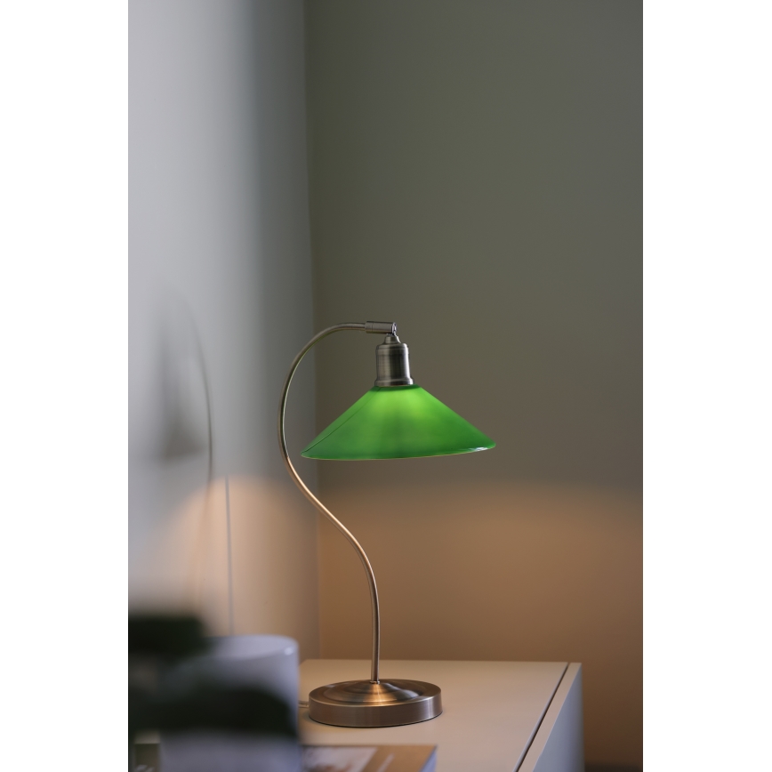 Markslöjd 108864 - Lampa stołowa VELA 1xE27/40W/230V mosiądz/zielony