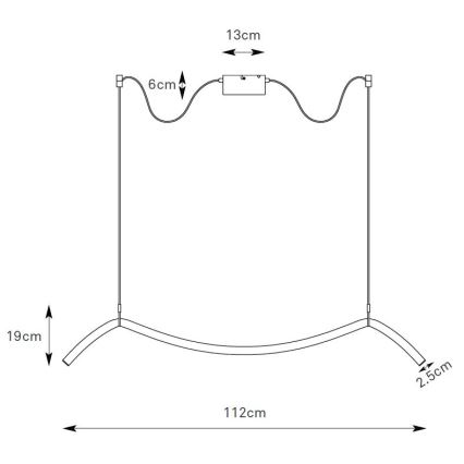 Markslöjd 108873 - LED ściemnialny żyrandol na lince MELT LED/13W/230V 112 cm czarny
