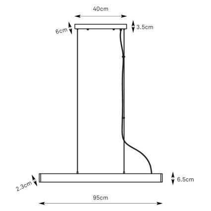 Markslöjd 108892 - ściemnialna lampa wisząca na lince PLANO LED/38W/230V, biała